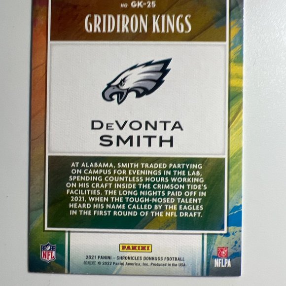 021 Chronicles Football Donruss Gridiron Kings DeVonta Smith  #GK-25 Eagles - Picture 2 of 2